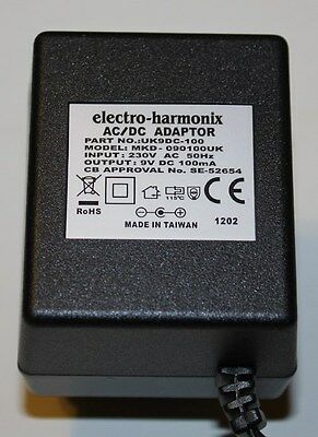 NEW Electro Harmonix UK9DC-100 9V DC 100mA MKD-090100UK AC DC Guitar Pedal Adapter Small Pin - Click Image to Close